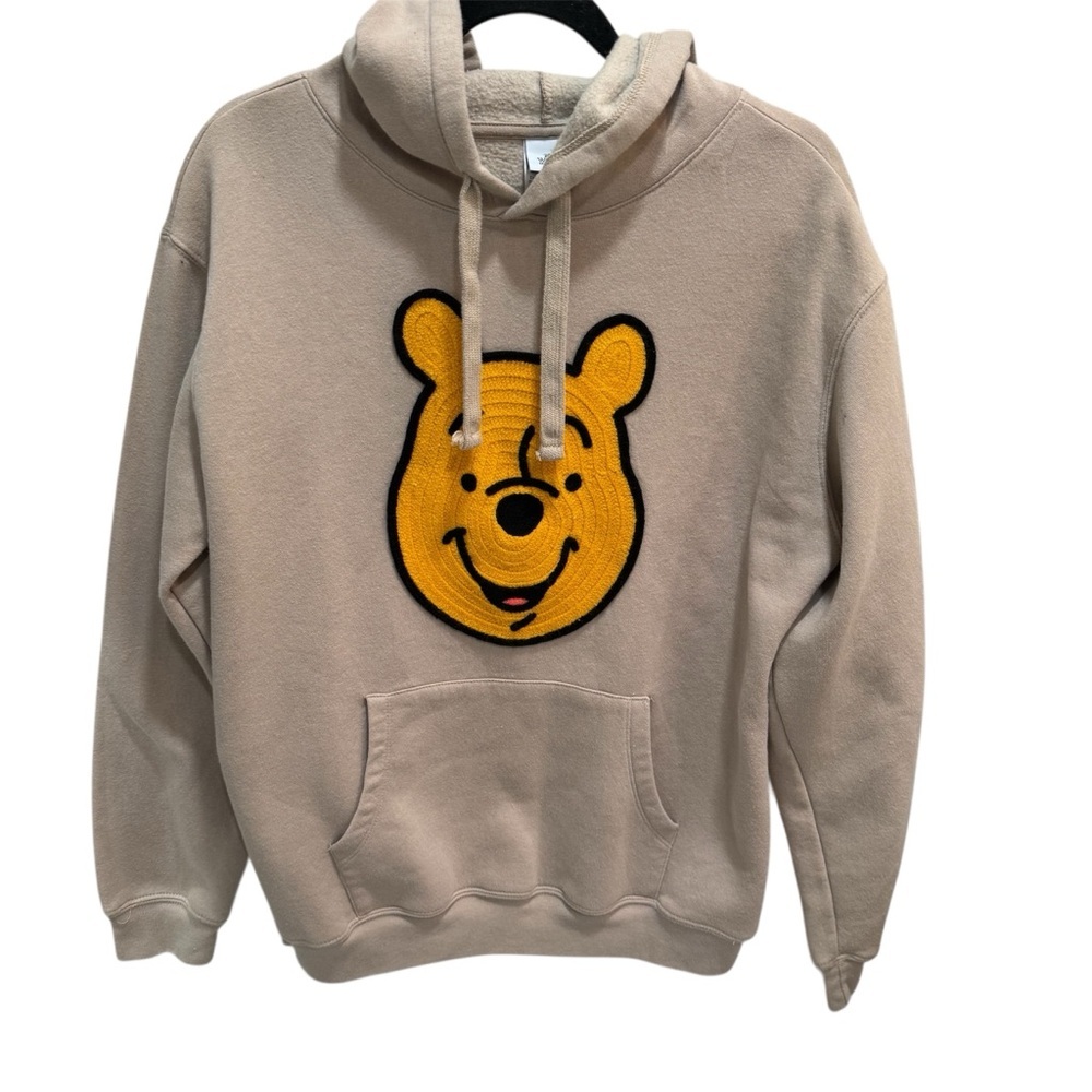 Disney Winnie the Pooh Embroidered Women’s Pullover Hoodie Sand Tan Size Large